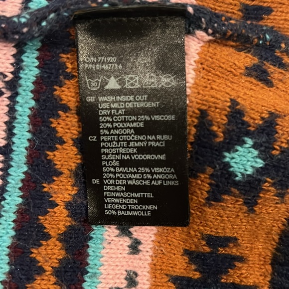 🪁🍄🟫 H&M Divided Muti-Color Patterned Striped Cardigan, size 6 - Picture 5 of 5